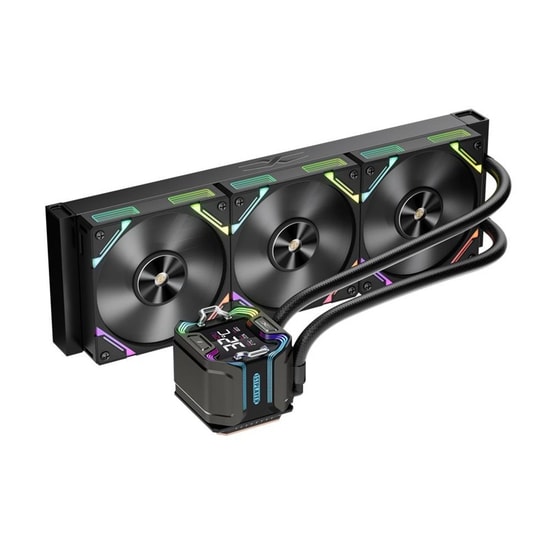 1st Player Starship E X-360E BK Siyah ARGB İşlemci Sıvı Soğutucu - 3x120mm Fan, Dijital Ekran, AM5/LGA1851 Uyumlu