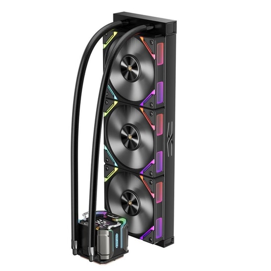 1st Player Starship E X-360E BK Siyah ARGB İşlemci Sıvı Soğutucu - 3x120mm Fan, Dijital Ekran, AM5/LGA1851 Uyumlu