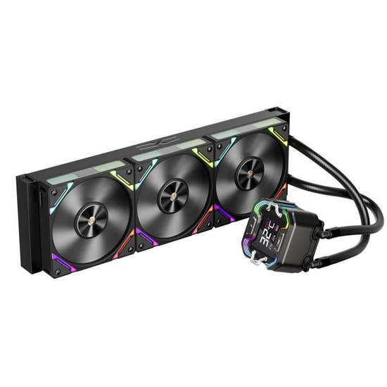 1st Player Starship E X-360E BK Siyah ARGB İşlemci Sıvı Soğutucu - 3x120mm Fan, Dijital Ekran, AM5/LGA1851 Uyumlu
