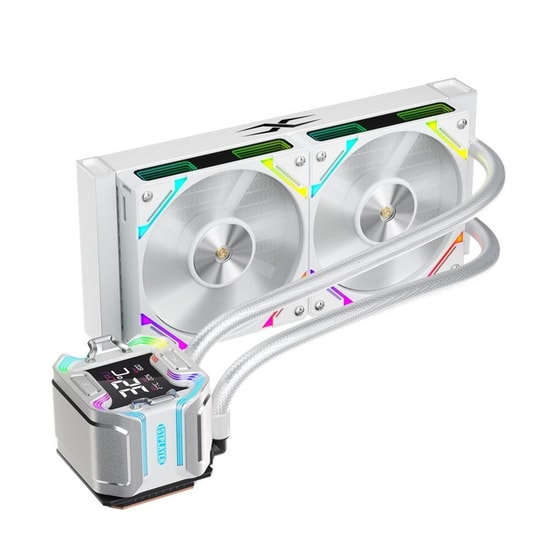 1st Player Starship E X-240E WH Beyaz ARGB Sıvı Soğutucu - 2x120mm Fan, Dijital Ekran, AM5/LGA1851 Uyumlu