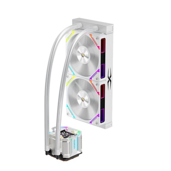 1st Player Starship E X-240E WH Beyaz ARGB Sıvı Soğutucu - 2x120mm Fan, Dijital Ekran, AM5/LGA1851 Uyumlu