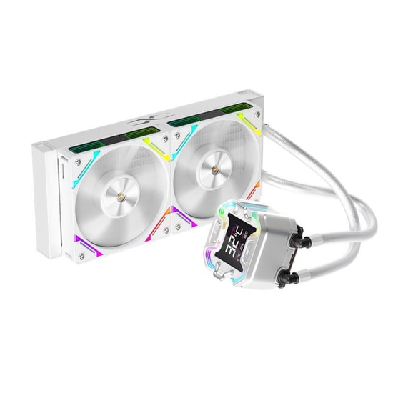 1st Player Starship E X-240E WH Beyaz ARGB Sıvı Soğutucu - 2x120mm Fan, Dijital Ekran, AM5/LGA1851 Uyumlu