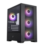 1st Player GO2 Siyah 550W Rainbow M-ATX Kasa (GO2-BLK-4F-550W) - Temperli Cam, 4x12cm Fan, USB 3.0, Micro-ATX