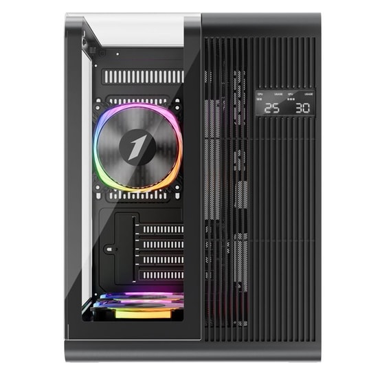 1st Player RT5 Siyah 650W 80+ Bronze Digital M-ATX Kasa (RT5-BLK-3F-B650W) - 3x12cm ARGB Fan, Temperli Cam, USB 3.0