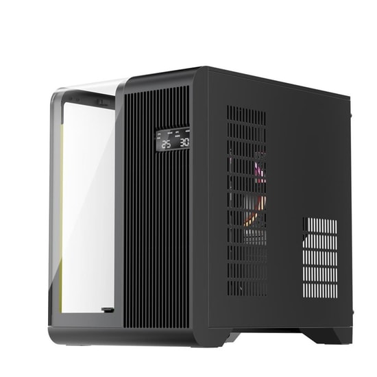 1st Player RT5 Siyah 650W 80+ Bronze Digital M-ATX Kasa (RT5-BLK-3F-B650W) - 3x12cm ARGB Fan, Temperli Cam, USB 3.0