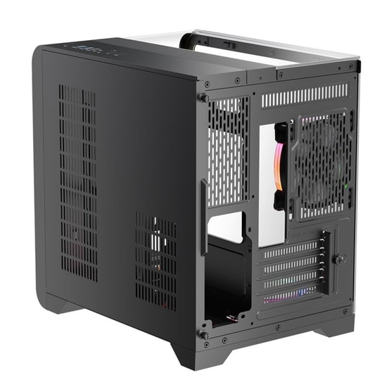 1st Player RT5 Siyah 650W 80+ Bronze Digital M-ATX Kasa (RT5-BLK-3F-B650W) - 3x12cm ARGB Fan, Temperli Cam, USB 3.0