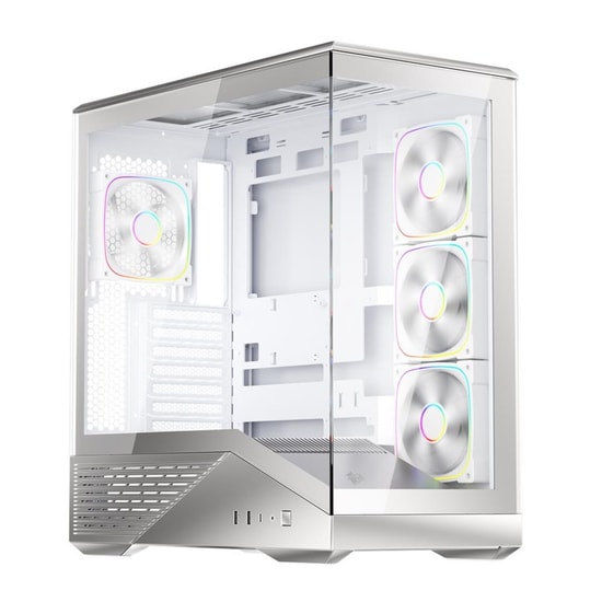 1st Player GM7 BTF Gümüş ATX Bilgisayar Kasası (GM7-BTF-SLV-4F) - 4x12cm ARGB Fan, Temperli Cam, Type-C, USB 3.0