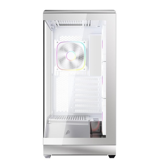 1st Player GM7 BTF Gümüş ATX Bilgisayar Kasası (GM7-BTF-SLV-4F) - 4x12cm ARGB Fan, Temperli Cam, Type-C, USB 3.0