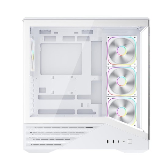 1st Player GM7 BTF Beyaz ATX Bilgisayar Kasası (GM7-BTF-WHT-4F) - 4x12cm ARGB Fan, Temperli Cam, Type-C, USB 3.0