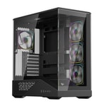 1st Player GM7 BTF Siyah ATX Bilgisayar Kasası (GM7-BTF-BLK-4F) - 4x12cm ARGB Fan, Temperli Cam, Type-C, USB 3.0