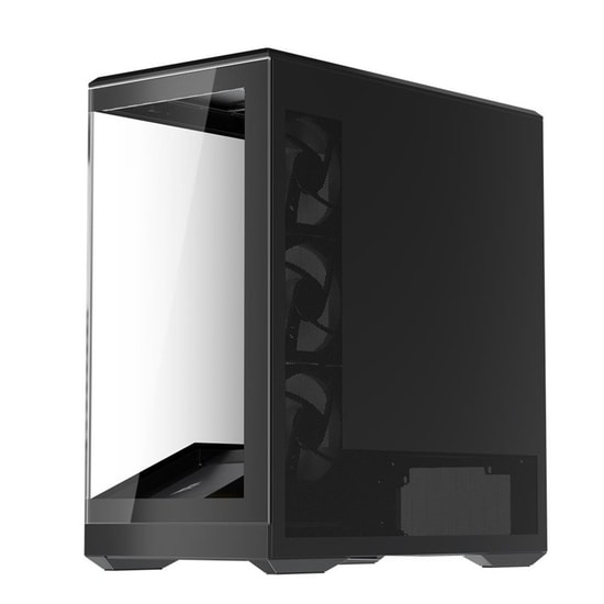 1st Player GM7 BTF Siyah ATX Bilgisayar Kasası (GM7-BTF-BLK-4F) - 4x12cm ARGB Fan, Temperli Cam, Type-C, USB 3.0