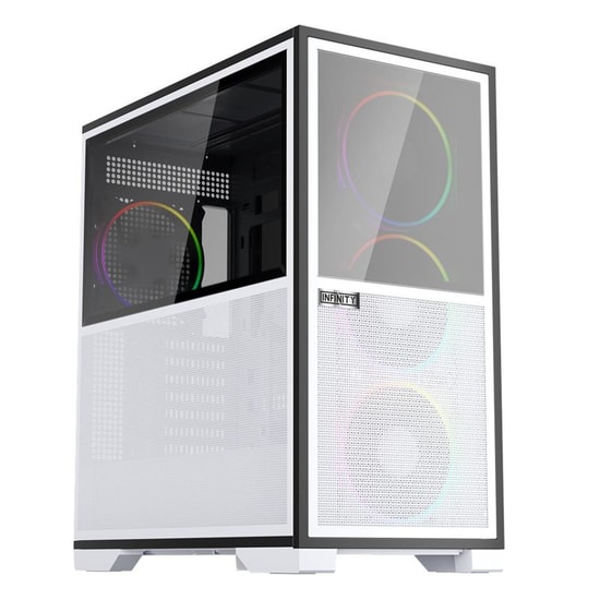 1st Player IF8 BTF Beyaz ARGB E-ATX Kasa (IF8-BTF-WHT-4F) - 4x12cm Ters Fan, Temperli Cam, Mesh, Type-C, USB 3.0