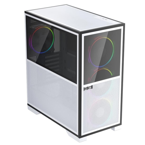 1st Player IF8 BTF Beyaz ARGB E-ATX Kasa (IF8-BTF-WHT-4F) - 4x12cm Ters Fan, Temperli Cam, Mesh, Type-C, USB 3.0