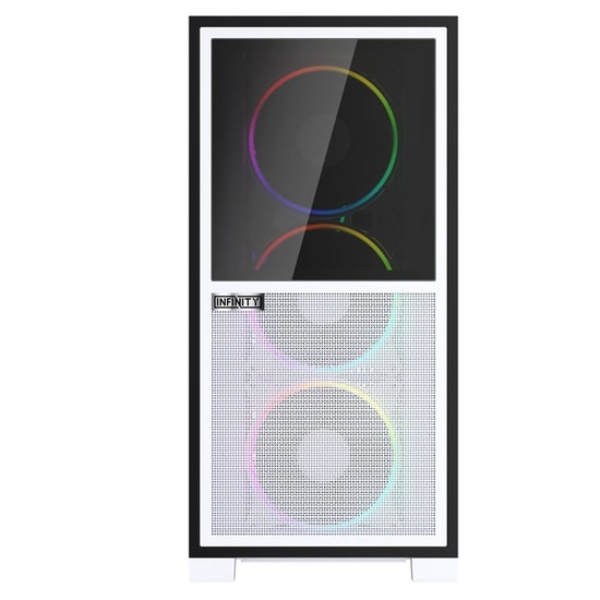 1st Player IF8 BTF Beyaz ARGB E-ATX Kasa (IF8-BTF-WHT-4F) - 4x12cm Ters Fan, Temperli Cam, Mesh, Type-C, USB 3.0