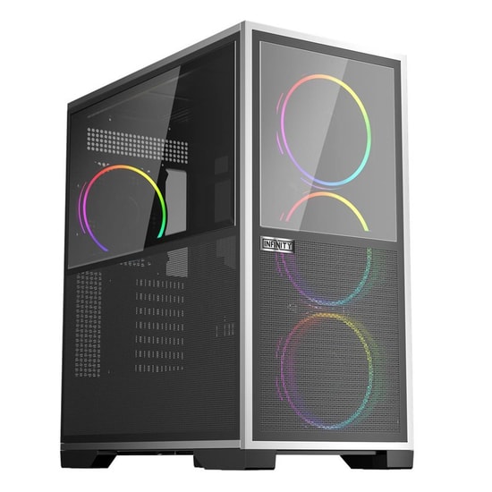 1st Player IF8 BTF Siyah ARGB E-ATX Kasa (IF8-BTF-BLK-4F) - 4x12cm Ters Fan, Temperli Cam, Mesh, Type-C, USB 3.0