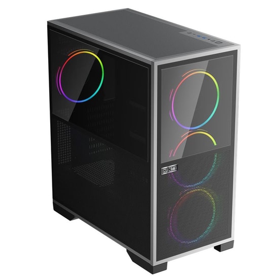 1st Player IF8 BTF Siyah ARGB E-ATX Kasa (IF8-BTF-BLK-4F) - 4x12cm Ters Fan, Temperli Cam, Mesh, Type-C, USB 3.0