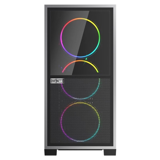 1st Player IF8 BTF Siyah ARGB E-ATX Kasa (IF8-BTF-BLK-4F) - 4x12cm Ters Fan, Temperli Cam, Mesh, Type-C, USB 3.0