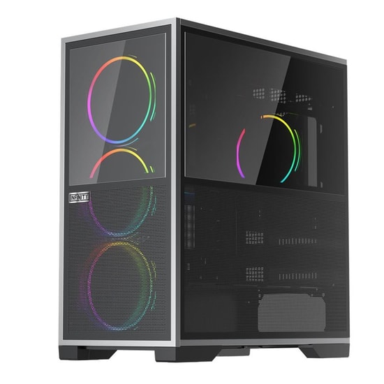 1st Player IF8 BTF Siyah ARGB E-ATX Kasa (IF8-BTF-BLK-4F) - 4x12cm Ters Fan, Temperli Cam, Mesh, Type-C, USB 3.0