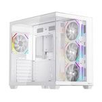 1st Player BV7 Beyaz 750W 80+ Bronze ATX Kasa (BV7-WHT-4F-B750W) - Panoramik Cam, 4x12cm ARGB Fan, USB 3.0