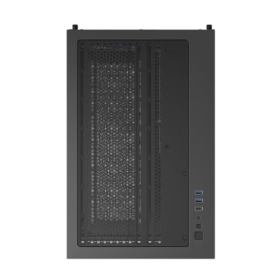 1st Player BV6 Siyah 650W 80+ Bronze ARGB M-ATX Kasa (BV6-BLK-3F-B650W) - Panoramik Cam, 3x12cm Fan, USB 3.0