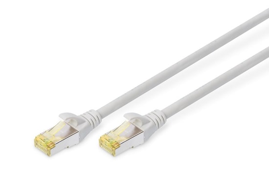 Digitus CAT6A Gri Zırhlı Patch Kablo (DK-1644-A-0025) - 0.25 Metre, S/FTP, Yangına Dayanıklı, Folyolu, 500MHz, PoE Ready