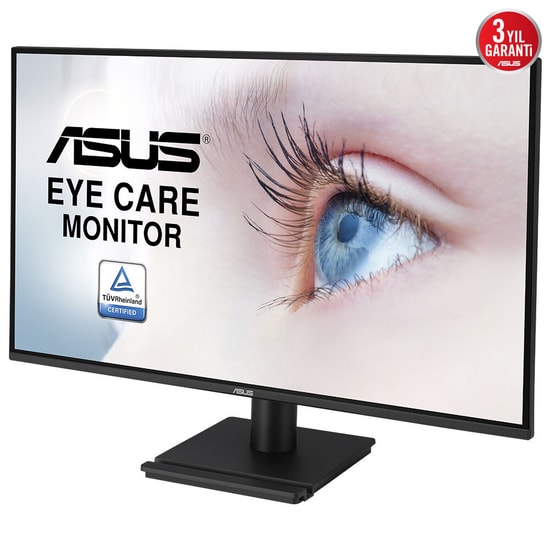 Asus VA27AQ 27" 1ms 75Hz QHD IPS Eye Care Monitör - 2560x1440, HDMI, DisplayPort, Hoparlör, VESA, Çerçevesiz