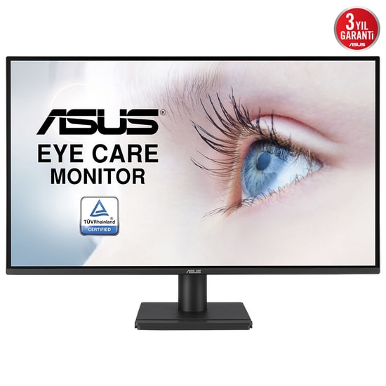 Asus VA27AQ 27" 1ms 75Hz QHD IPS Eye Care Monitör - 2560x1440, HDMI, DisplayPort, Hoparlör, VESA, Çerçevesiz