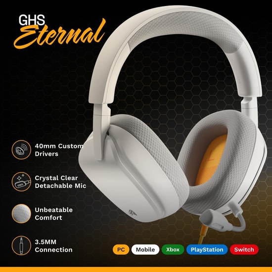 Glorious GLO-A-1PC-WHT Eternal Kablolu Beyaz Mikrofonlu Oyuncu Kulaklığı - Ergonomik Tasarım, 2 Yıl Garanti