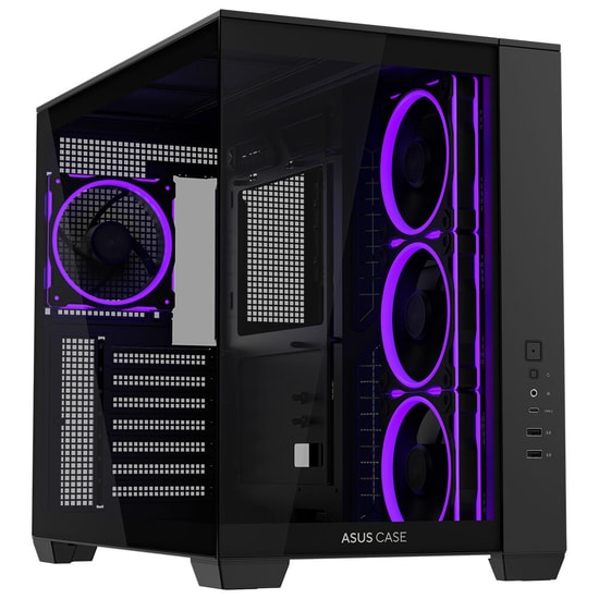 Asus A32 PLUS Siyah ATX Oyuncu Kasası - 360mm Radyatör, 420mm GPU, 4x ARGB Fan, USB 3.2 Type-C, Temperli Cam Panoramik
