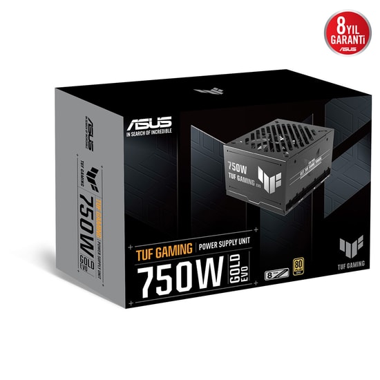 Asus TUF Gaming 750G 750W 80+ Gold Tam Modüler Güç Kaynağı - ATX 3.1, PCIe 5.1, 12V-2x6, 8 Yıl Garanti, EVO
