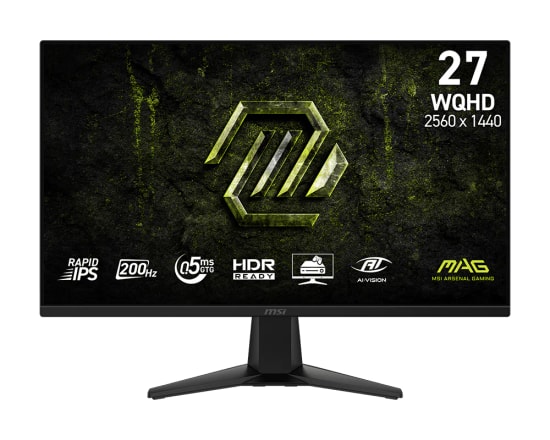 MSI MAG 275QF E20 27" 200Hz 0.5ms WQHD Rapid IPS Oyuncu Monitörü - 2560x1440, FreeSync Premium, G-Sync Uyumluluğu