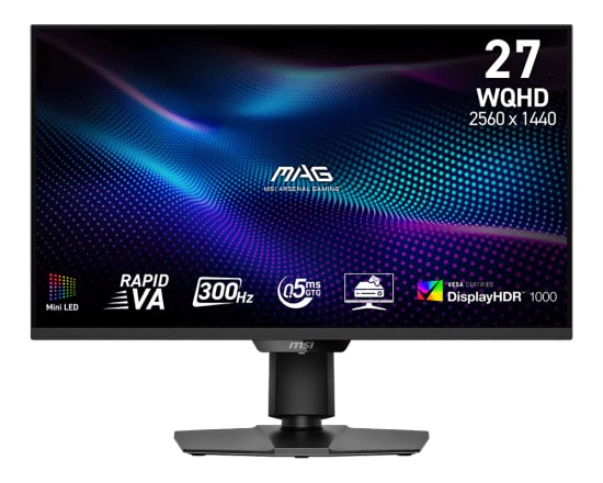 MSI MAG 274QPF X30MV 27" 300Hz 0.5ms WQHD Rapid VA Mini-LED Pivot Oyuncu Monitörü - 2560x1440, Adaptive-Sync