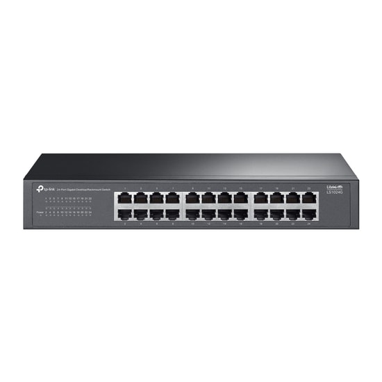 TP-Link LS1024G 24 Port Gigabit Switch - 10/100/1000 Mbps, Rackmount Metal Kasa, Yönetilemez Ağ Anahtarı, QoS Desteği