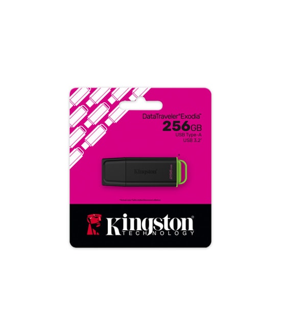 Kingston DataTraveler Exodia G2 256GB USB 3.2 Gen 1 Flash Bellek (DTXG2/256GB) - Siyah/Yeşil, USB Type-A, NAND