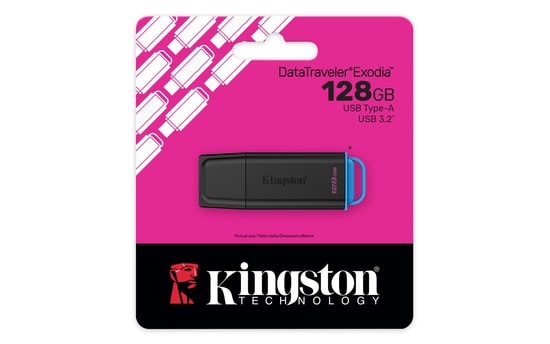 Kingston DataTraveler Exodia G2 128GB USB 3.2 Gen 1 Flash Bellek (DTXG2/128GB) - Siyah/Mavi, USB Type-A, NAND