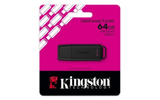 Kingston DataTraveler Exodia G2 64GB USB 3.2 Gen 1 Flash Bellek (DTXG2/64GB) - Siyah, USB Type-A, NAND Bellek