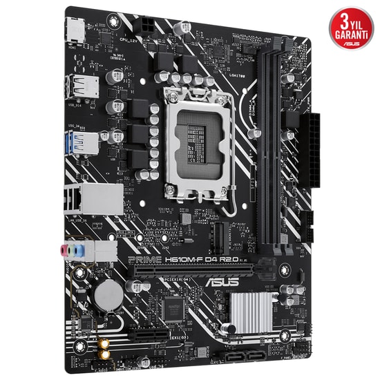 Asus Prime H610M-F D4 R2.0 LGA1700 DDR4 Anakart - Intel H610, 3200MHz, HDMI, M.2, PCIe 4.0, mATX, Armoury Crate
