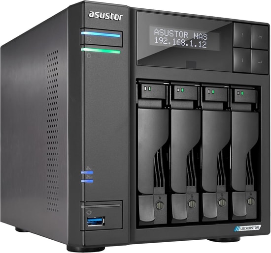 Asustor AS6704T V2 4 Yuvalı NAS Depolama Ünitesi - Intel N5105, 4GB RAM, 2x 2.5GbE, 4x M.2 NVMe SSD Desteği