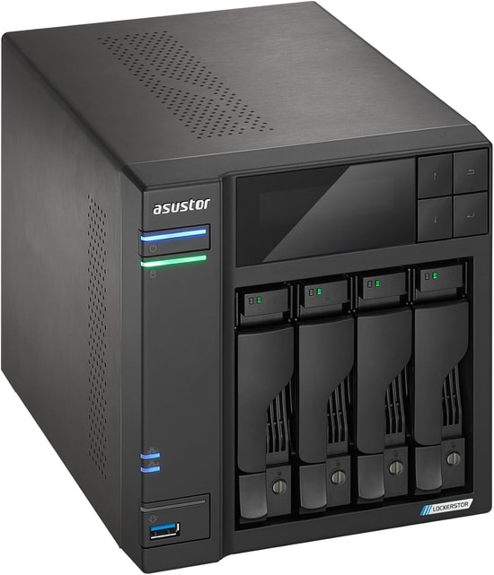 Asustor AS6704T V2 4 Yuvalı NAS Depolama Ünitesi - Intel N5105, 4GB RAM, 2x 2.5GbE, 4x M.2 NVMe SSD Desteği