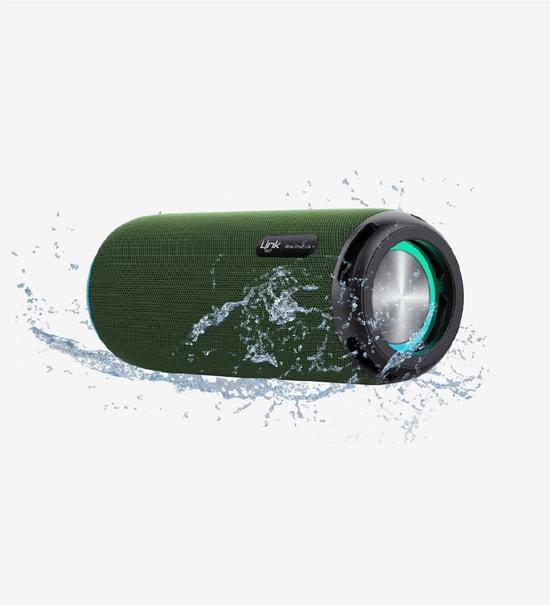 LinkTech LPS-R124 Premium IPX4 Yeşil Işıklı Bluetooth Hoparlör - 7.5W Stereo Ses, FM Radyo, RGB, Suya Dayanıklı, 1500mAh