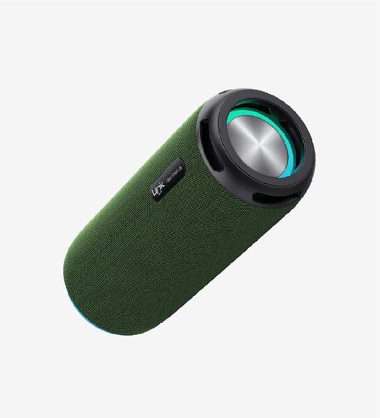 LinkTech LPS-R124 Premium IPX4 Yeşil Işıklı Bluetooth Hoparlör - 7.5W Stereo Ses, FM Radyo, RGB, Suya Dayanıklı, 1500mAh