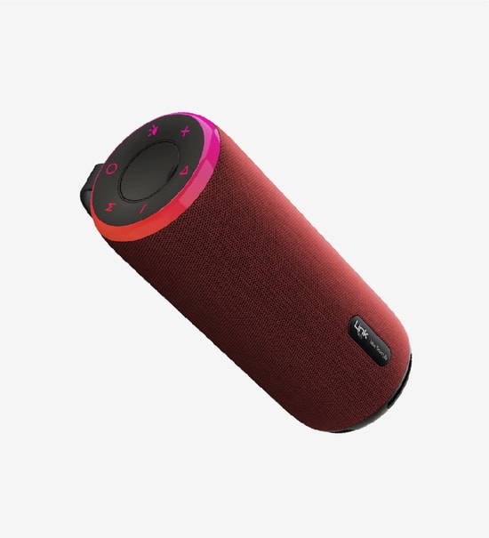 LinkTech LPS-R124 Premium IPX4 Kırmızı Işıklı Bluetooth Hoparlör - 7.5W Stereo, FM Radyo, RGB, Suya Dayanıklı, 1500mAh