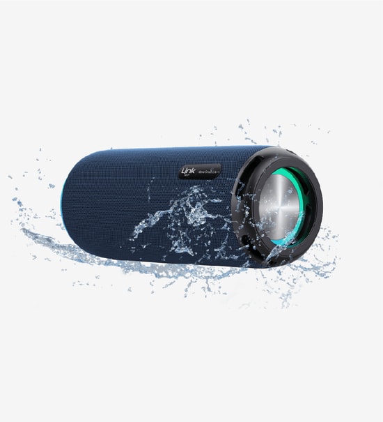 LinkTech LPS-R124 Premium IPX4 Mavi Işıklı Bluetooth Hoparlör - 7.5W Stereo Ses, FM Radyo, RGB, Suya Dayanıklı, 1500mAh