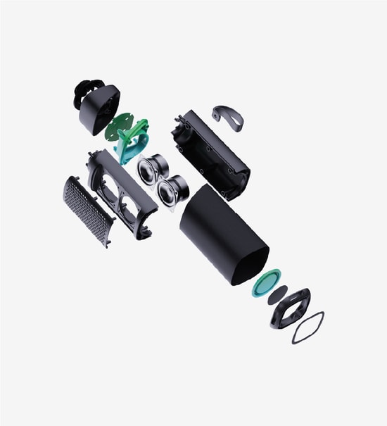 LinkTech LPS-R124 Premium IPX4 Mavi Işıklı Bluetooth Hoparlör - 7.5W Stereo Ses, FM Radyo, RGB, Suya Dayanıklı, 1500mAh