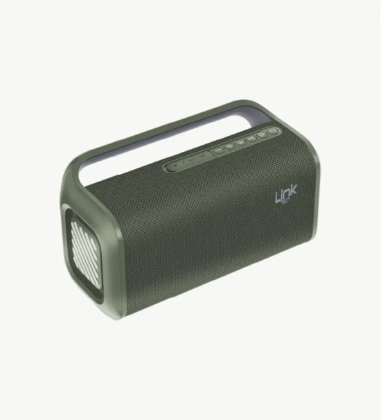 LinkTech M417 Premium IPX5 Işıklı Taşınabilir Yeşil Bluetooth Hoparlör - TWS, 60W Ses, 3000mAh Pil, Dinamik RGB, USB‑C