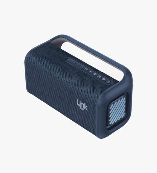 LinkTech M417 Premium IPX5 Işıklı Taşınabilir Mavi Bluetooth Hoparlör - TWS, 60W Ses, 3000mAh Pil, Dinamik RGB, USB‑C