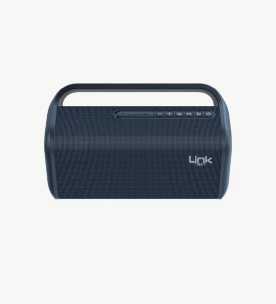 LinkTech M417 Premium IPX5 Işıklı Taşınabilir Mavi Bluetooth Hoparlör - TWS, 60W Ses, 3000mAh Pil, Dinamik RGB, USB‑C