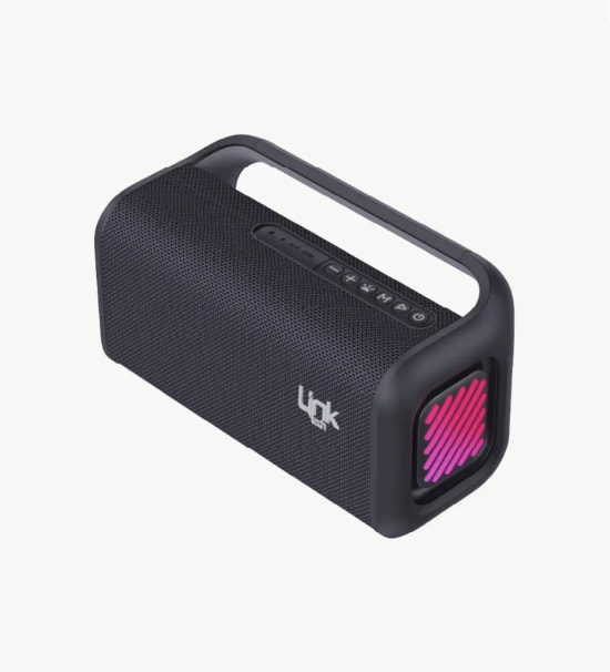 LinkTech M417 Premium IPX5 Işıklı Taşınabilir Siyah Bluetooth Hoparlör - TWS, 60W Ses, 3000mAh Pil, Dinamik RGB, USB‑C