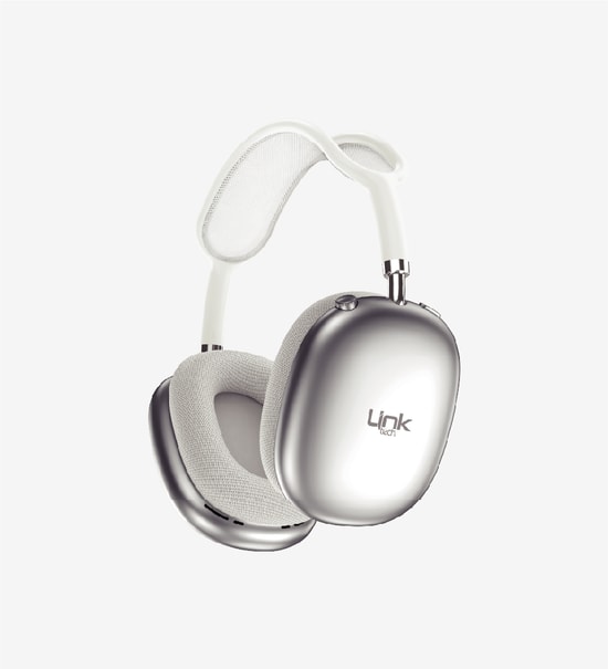 LinkTech LPH-HP10 Kulak Üstü Gümüş Bluetooth 5.4 Kulaklık - 800mAh Pil, USB-C, MicroSD, AUX, Mikrofonlu, Sesli Asistan
