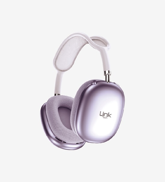 LinkTech LPH-HP10 Kulak Üstü Mor Bluetooth 5.4 Kulaklık - 800mAh Pil, USB-C, MicroSD, AUX, Mikrofonlu, Sesli Asistan